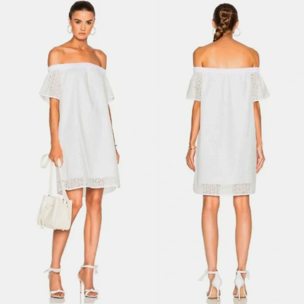 Rag & Bone Flavia Eyelet Off‑the‑Shoulder Dress White Size XS